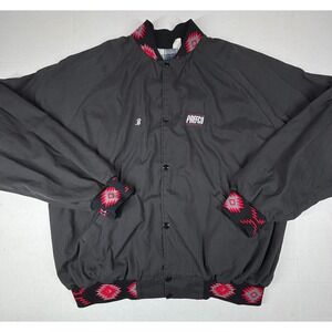 Vintage PREFCO Black Mens XXL Jacket Southwestern Aztec Trim Plaid Lined USA EUC